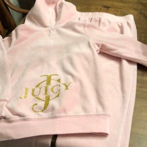 Girls Juicy Couture fleece jog suit used